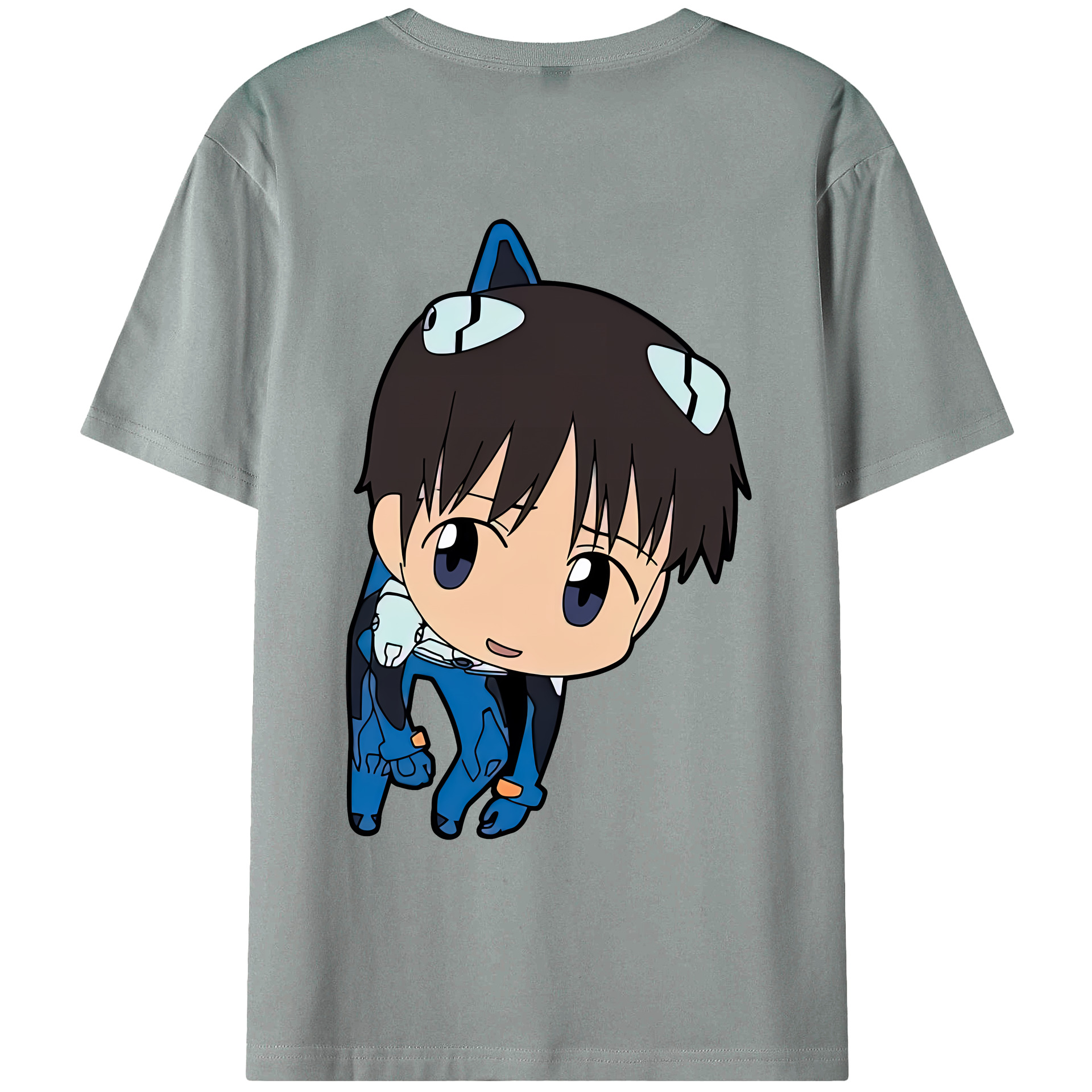 （画像用） EVA 新世紀エヴァンゲリオン 綿100％ メンズ半袖Tシャツ（バックプリント） 通気性